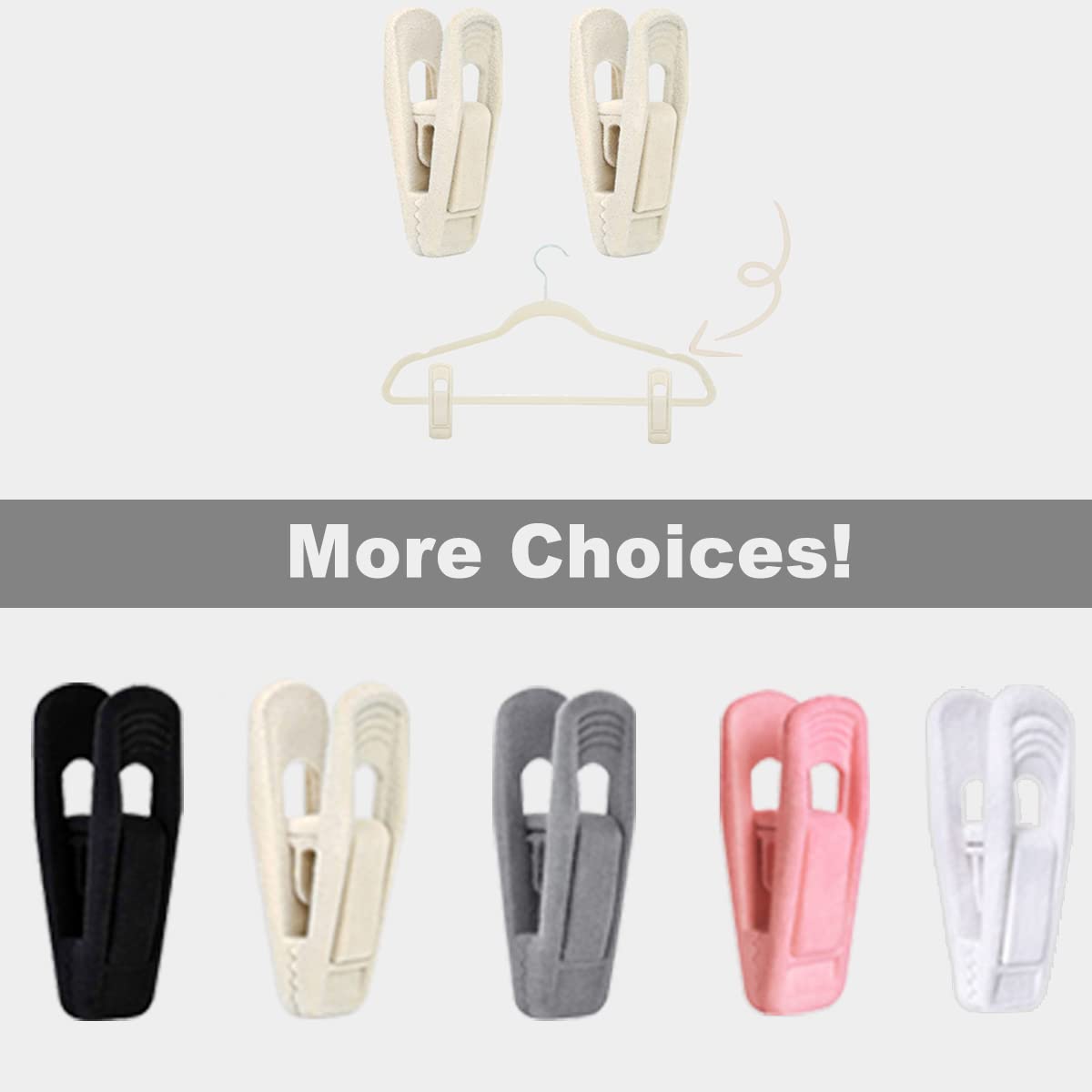 Beige Velvet Hangers Clips