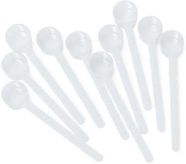 4 mL (3/4 Teaspoon) Long Handle Plastic Measuring Spoon for Coffee, Protein Powder, Pet Food, Spices, Grains, Dry Goods – Food-Grade BPA-Free (Pack of 10)