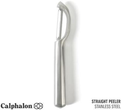 Calphalon Stainless Steel Vegetable Peeler with Swivel Blade, Ergonomic Non-Slip Grip Handle for Fruits & Vegetables, Kitchen Peeler for Smooth Peeling & Meal Prep