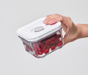 VAKUEN Premium Airtight Food Storage Containers, Mini Square 3pc/set(0.32qt), Smart One-Click Seal Lid, No Hinges, 100% Leak Proof, BPA-FREE, Dishwasher, Freezer & Microwave Safe