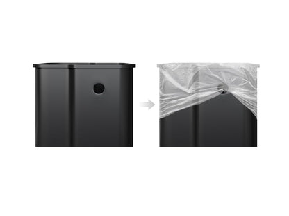 2 x 4 gal Stainless Steel Double Trash Can with Lid for Kitchen
