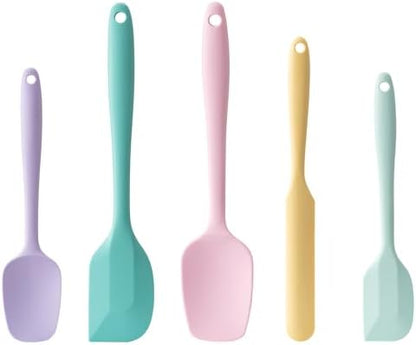 Silicone Spatula Set,5 Piece Food Grade Rubber Spatulas,Multicolor 3