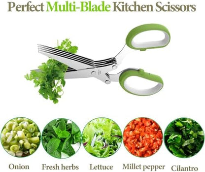 2026 Upgraded Herb Scissors, 5-Blade Kitchen Herb Shears