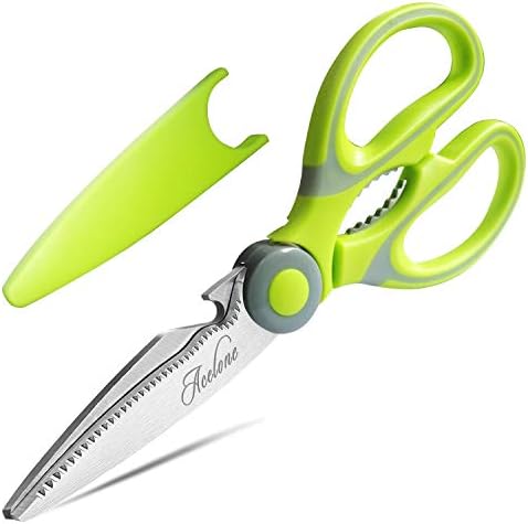 Kitchen Shears, Acelone Premium Heavy Duty Shears Ultra Sharp Stainless Steel Multi-function Kitchen Scissors for Chicken/Poultry/Fish/Meat/Vegetables/Herbs/BBQ… (Light Green)