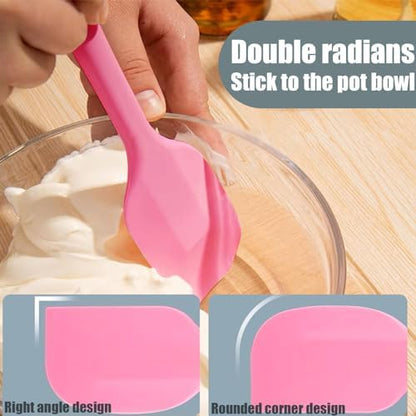 8 Pieces Silicone Spatulas,8.5 inch Non-stick with Stainless Steel Core,Heat Resistant-500℉, Food Grade Dishwasher Safe, for Mixing,Cooking,Baking (Mixed color)