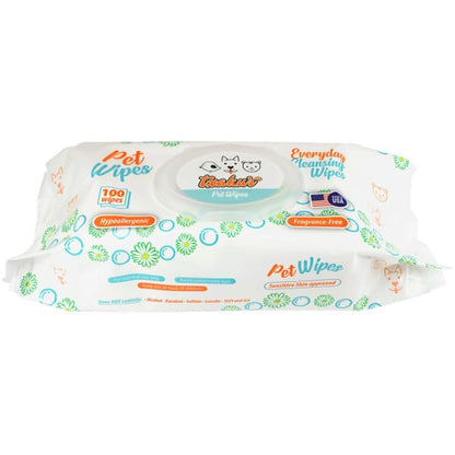pet Wipes for Dogs and Cats Hypoallergenic Natural Products for Cleansing from Nose to Tail 100 Count 8x7in Wipes Perfect for Grooming and Cleaning Made in the USA Fragance