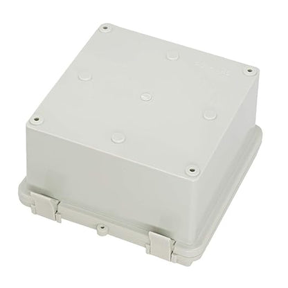 Zulkit 2pcs Junction Box ABS Plastic Dustproof Waterproof IP65 Electrical Boxes Hinged Shell Outdoor Universal Project Enclosure with 2 Cable Glands 5.9 x 5.9 x 3.5 inch (150x150x90 mm)