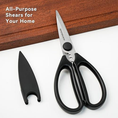 Kitchen Scissors for Food, HUNTER.DUAL Heavy Duty Come Apart Poultry Shears for Cooking, All Purpose for Cutting Chicken, Meat, Fish & Vegetables (Black, 8.26 Inch)