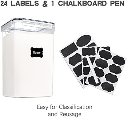 Large Food Storage Containers with Lids Airtight 6.5L / 5.9 quart, for Flour, Sugar, Baking Supply and Dry Food Storage, PANTRYSTAR 2PCS BPA Free Plastic Canisters for Kitchen Pantry Organization