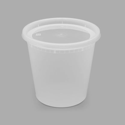 24oz 240 ct] Clear PP Injection Molded Round Deli Containers with Lids