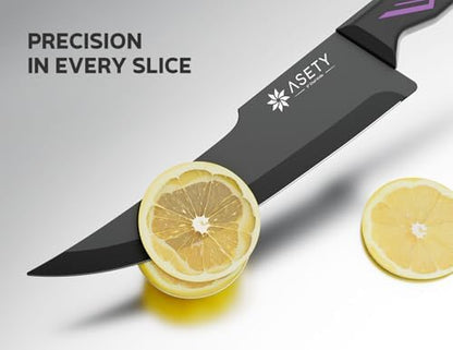 ASETY Knife Set, 15 PCS Kitchen Knife Set with Built-in Sharpener Block