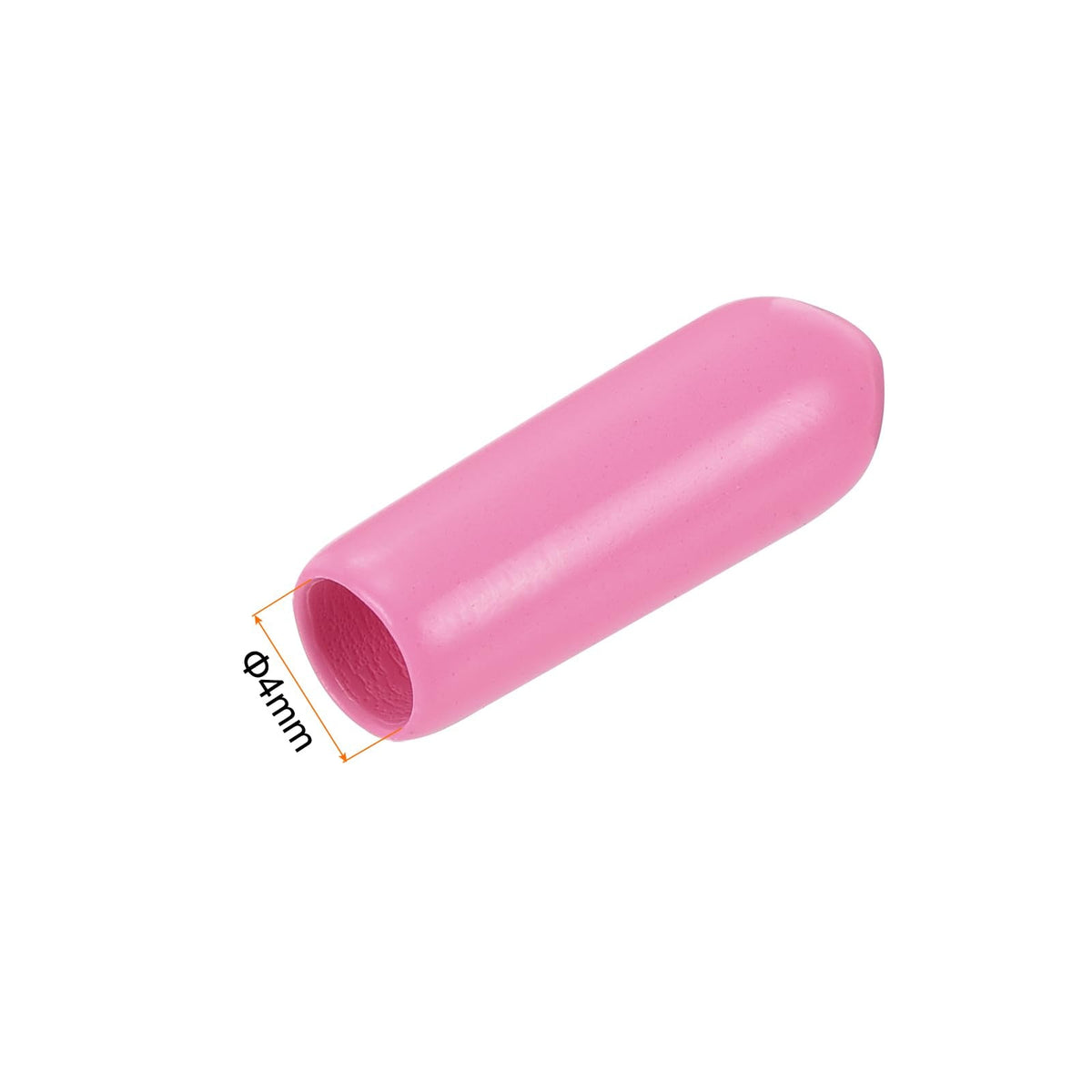 20pcs Rubber End Caps 4mm ID Vinyl PVC Round Tube Bolt Cap Cover Screw Thread Protectors Pink