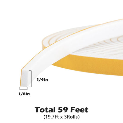 White Door Window Weather Stripping 59 Feet (39 Foot)