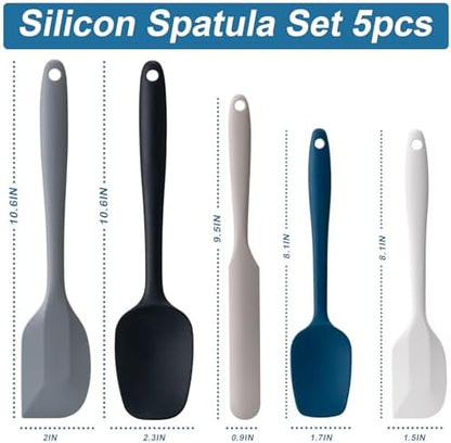 Silicone Spatula Set,5 Piece Food Grade Rubber Spatulas,Multicolor2