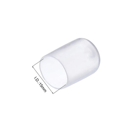 20pcs Rubber End Caps 15mm ID Vinyl PVC Round Tube Bolt Cap Cover Screw Thread Protectors Clear