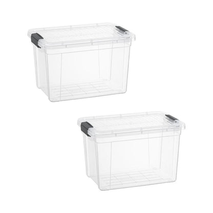 Clear Storage Boxes with Lids (2 Count)