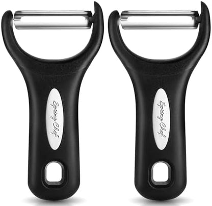 Spring Chef Set of 2 Stainless Steel Y Shaped Vegetable Peeler for Kitchen