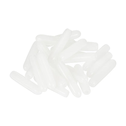 20pcs Rubber End Caps 1.8mm ID Vinyl Round Tube Bolt Cap Cover Thread Protectors White