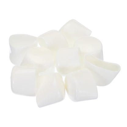 20pcs Rubber End Caps 38mm ID Vinyl Round Tube Bolt Cap Cover Screw Thread Protectors White