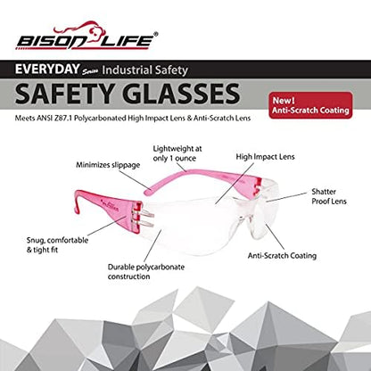 Clear Lens Color Temple Protective Safety Glasses (144 Count)