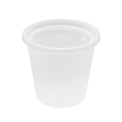 24oz 240 ct] Clear PP Injection Molded Round Deli Containers with Lids