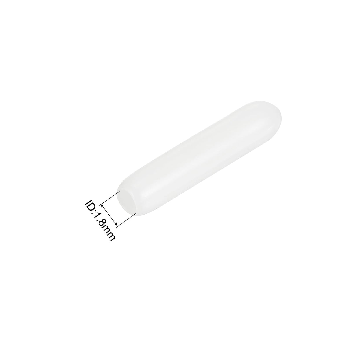 20pcs Rubber End Caps 1.8mm ID Vinyl Round Tube Bolt Cap Cover Thread Protectors White
