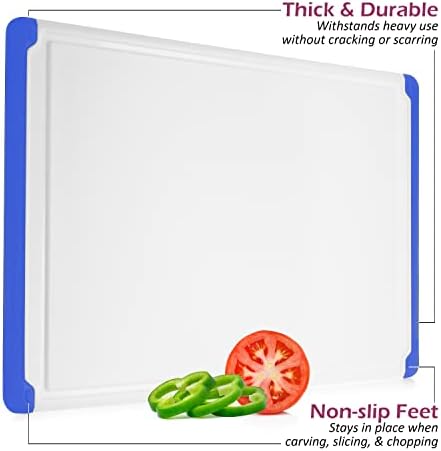 Large Plastic Cutting Board for Kitchen, 18-Inch Reversible Chopping Board