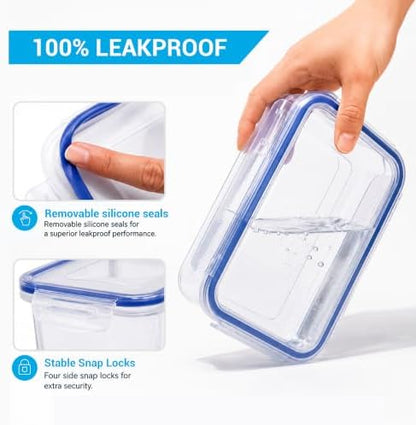 LOCK & LOCK Easy Essentials Food Storage lids/Airtight containers, BPA Free, Rectangle-88 oz-for Rice, Clear