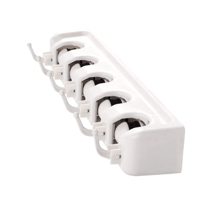 Wall Mounted Mop Holder Broom Organizer Storage Rack with 5 Positions 6 Hooks Space