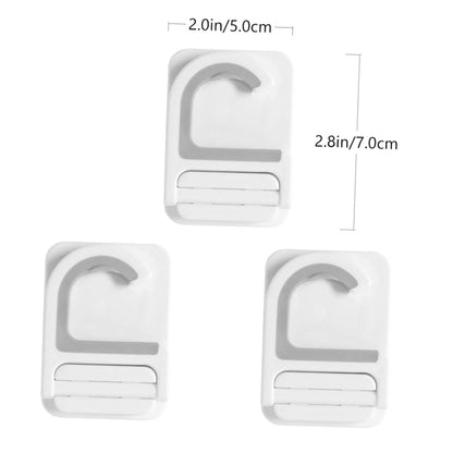 3pcs Punch Wall Mounted Mop Holder Clips Heavy Duty Adhesive Broom and Umbrella Organizer for Kitchen Bathroom Laundry Hanging Hooks