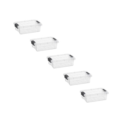 0.7 Quart Mini Clear Plastic Storage Container with Lid (5 Count)