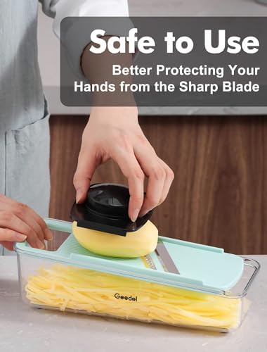 Geedel Professional Mandoline Slicer for Kitchen, Multi Purpose Vegetable Slicer Cutter, Vegetable Cutter Onion Cutter for Veggie Fruit Cheese
