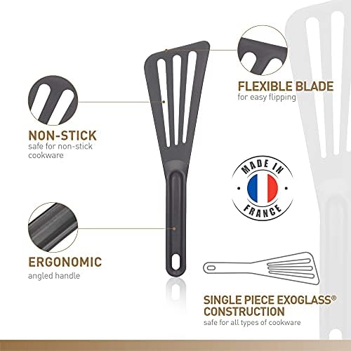 Matfer Bourgeat Exoglass® High Temperature Pelton Spatula, Black