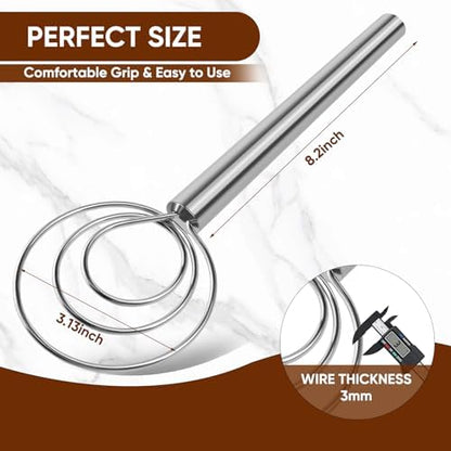 Maxjoy Danish Dough Whisk Stainless Steel for Sourdough Bread