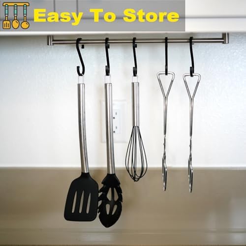 Hiash 11" Heavy Duty Stainless Steel Kitchen Scissor Tongs with Comfortable Ergonomic Grip, Heat Resistant Tongs for Cooking & BBQ, Set of 2