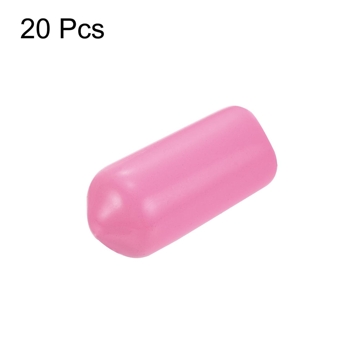 20pcs Rubber End Caps 7mm ID Vinyl PVC Round Tube Bolt Cap Cover Screw Thread Protectors Pink