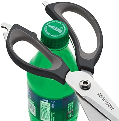 Farberware 4-in-1 Kitchen Shears with Sheath, Grey and Black