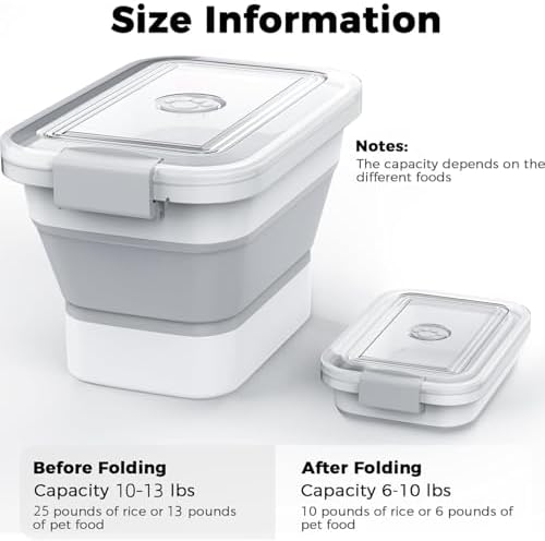 10-13Lbs Airtight Dog Food Storage Container,Collapsible Dog Food Container