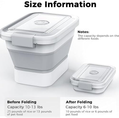 10-13Lbs Airtight Dog Food Storage Container,Collapsible Dog Food Container