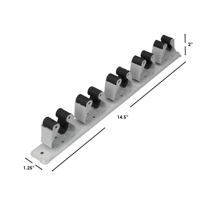 Mop and Broom Holder Wall Mounted Storage Organizer by Home Basics