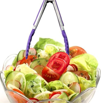 7 Pack Kitchen Tongs Set 7-Inch Color Mini Small Food Tongs with Stainless Steel Silicon Handles and Nylon Tips Heat Resistant Tongs for Cooking, Serving, BBQ, Grilling, Salad and More