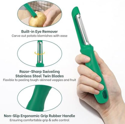 Beneno Swivel Vegetable Peeler, Premium Smooth Peeling Potato Peeler, Green