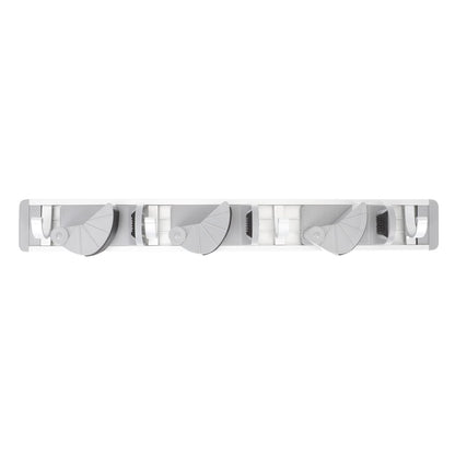 Punch free Wall Mounted Mop and Broom Holder Rack with Space Aluminum Hooks