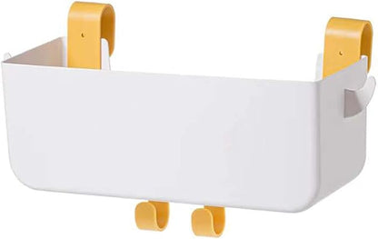 Bedside Hanging Caddy, Plastic Hanging Storage Shelf Holder Organizer for Phone Glasses Bottle Office Supplies in Dorm Room Bathroom Camper Rv - White (Caddy)