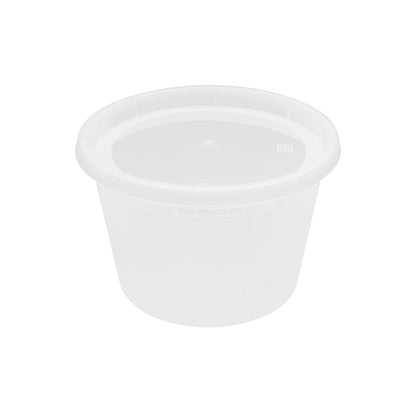 16oz 240 ct] Clear PP Injection Molded Round Deli Containers with Lids (240 Count)