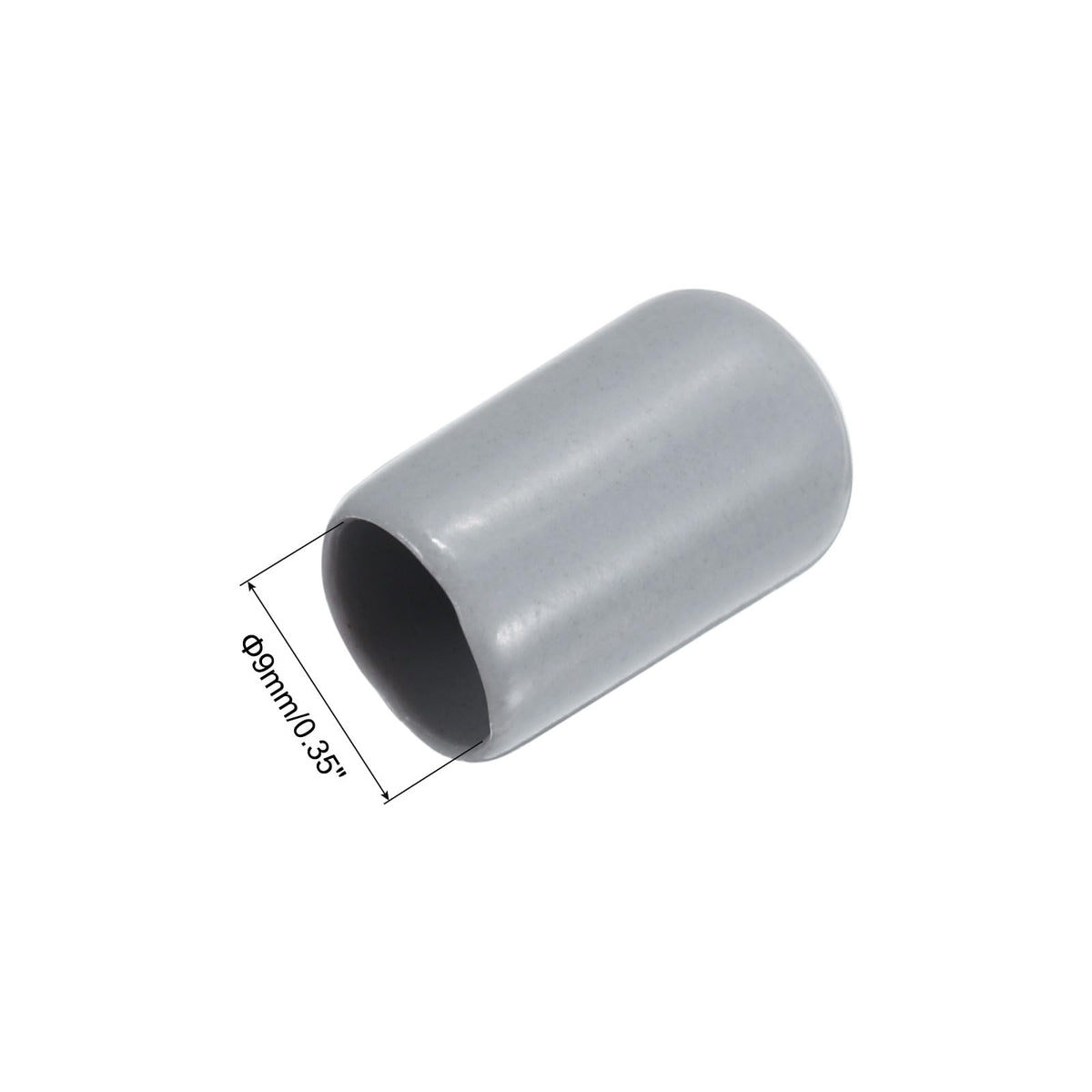 20pcs Rubber End Caps 9mm ID Vinyl PVC Round Tube Bolt Cap Cover Screw Thread Protectors Grey