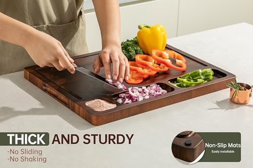 THETCHRY Walnut Cutting Boards For Kitchen, End Grain Wooden Cutting Board