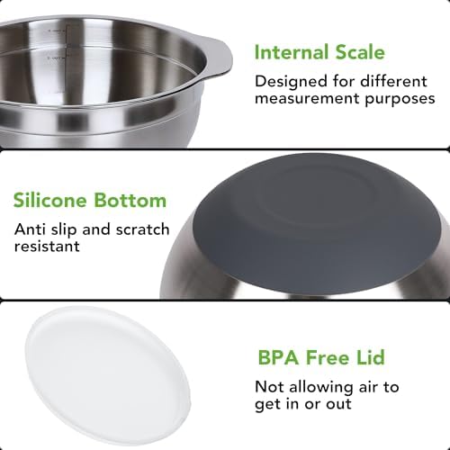 304 Stainless Steel Colander and Strainer, 5QT Large Capacity and 6QT Mixing Bowl, Micropore for Washing Rice, Fruit, and Cooked Pasta, Perfect Draining for Grain and Bean
