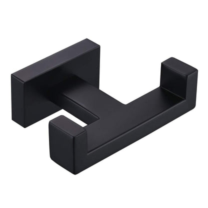 Double Towel Hook Matte Black