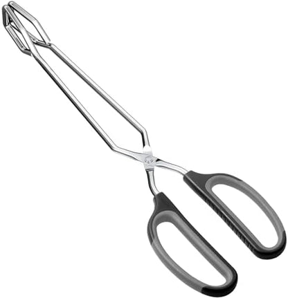 HINMAY Scissor Tongs with Comfort-Grip Handle 12-Inch Cooking Tongs